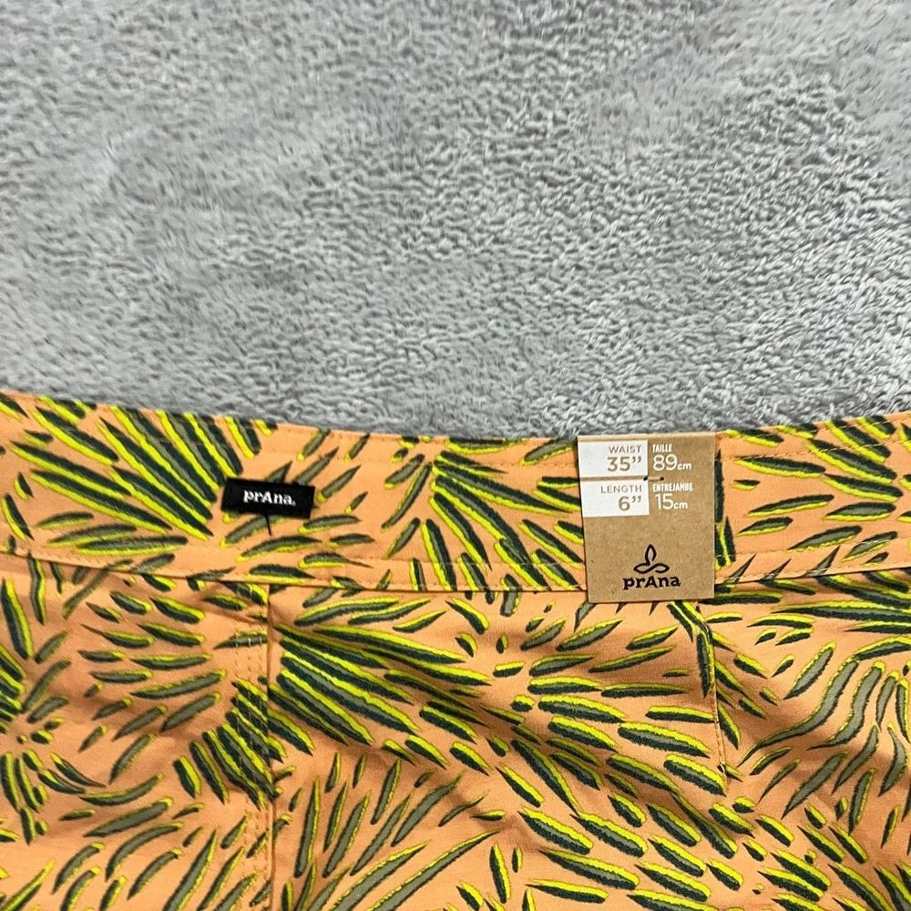 prAna Mens Rock Shock Boardshort 35 Tropical Aura Glow Fronds 6